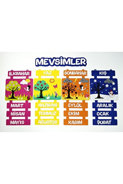 keçeli dünyam Mevsim Şeridi Kare Zeminli (Keçe Eğitim Materyali)