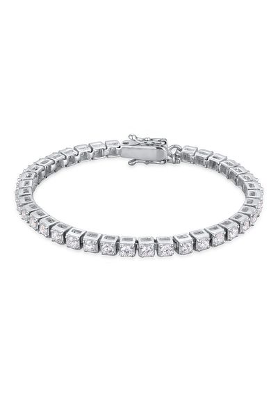 KUZZOI Armband Tennisarmband Zirkonia Weiß 925 Sterling Silber