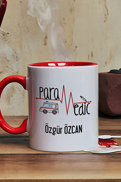 Hedizu Kişiye Özel Paramedik Kupa Bardak Kırmızı İsme Özel Tıp Bayramı Hediye...