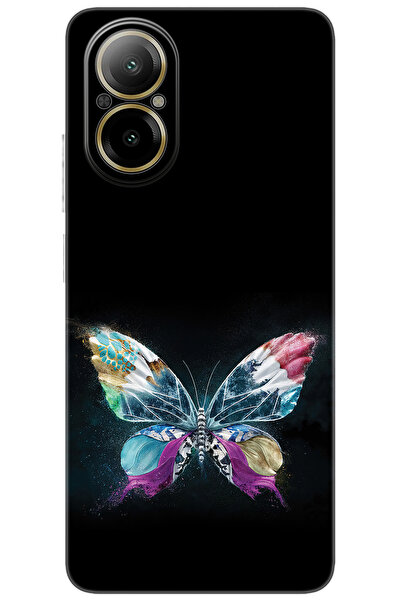 realme 12 Lite (RMX3890) Uyumlu Kılıf Desen Baskılı Silikon Kelebek Resim STK...
