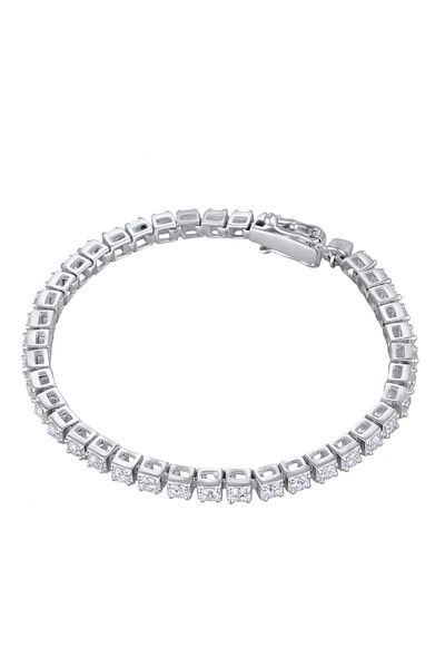 KUZZOI Armband Tennisarmband Zirkonia Weiß 925 Sterling Silber