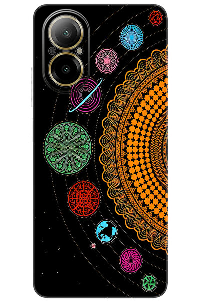 realme 12 Lite (RMX3890) Uyumlu Kılıf Desen Baskılı Silikon Gezegenler Tasarı...