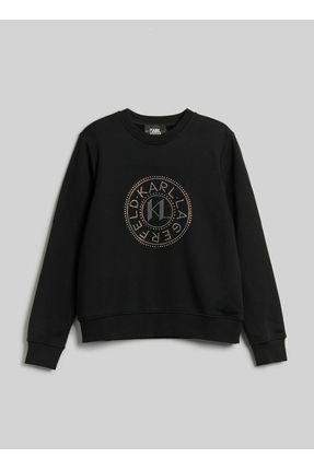 Karl Lagerfeld Yuvarlak Yaka Bask l Siyah Kad n Sweatsh rt 240W1827 Fiyat Yorumlar Trendyol