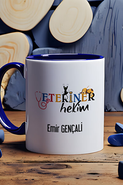 Hedizu Kişiye Özel Veteriner Hekim Kupa Bardak Lacivert İsme Özel Tıp Bayramı...