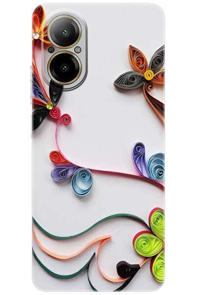 realme 12 Lite (RMX3890) Uyumlu Kılıf Desen Baskılı Silikon Çiçek Desen STK:2...