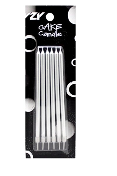 Dr. Gusto Gümüş Doğum Günü Mum Ve Altlıkları 14 Cm 6 Lı