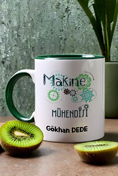Hedizu Kişiye Özel Makine Mühendisi Kupa Bardak Yeşil Mühendisler Günü Hediyesi