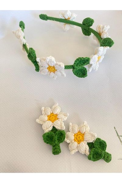 Kadın Girişimciler Atölyesi PAPATYAM Set de accesorii pentru păr Coroană și Clip Clip