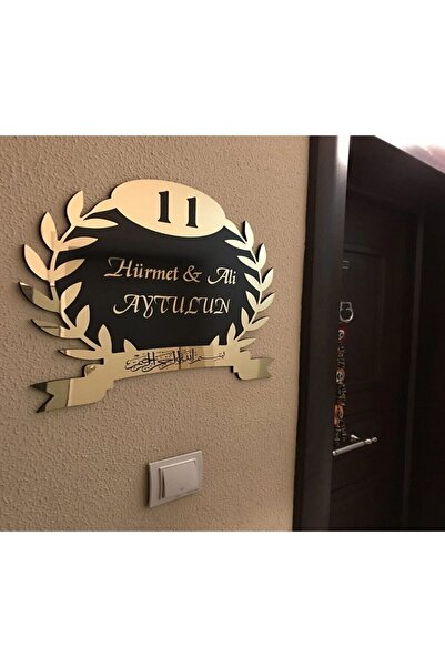 Genel Markalar Evimize Hoşgeldiniz Kişiye Özel Pleksi Kapı süsü 30cm