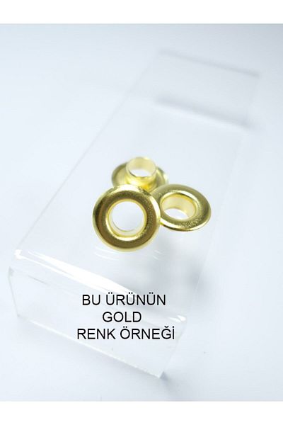 Klinkshop Size 3 Gold Color Eyelets - 5 Mm Material Package Without Attachments - 100 Pieces Stainless Brass Eyelets