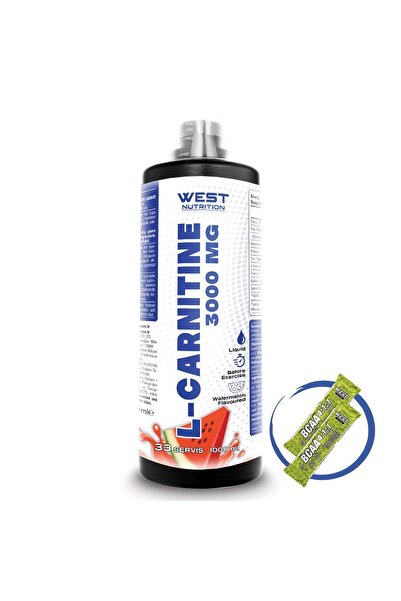 West Nutrition L-karnitin ( L-carnitine ) 3000 Mg 1000 ml 33 Servis Karpuz Ar...