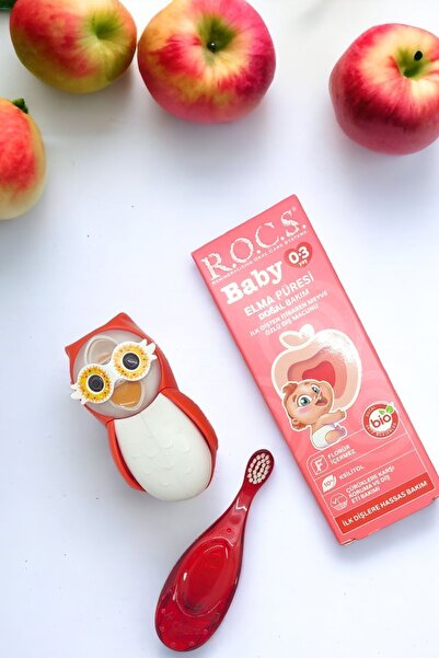 R.O.C.S. Rocs Baby Owl Bakım Seti - Bebek Diş Macunu + Diş Fırçası + Flipper Baykuş Saklama Kabı