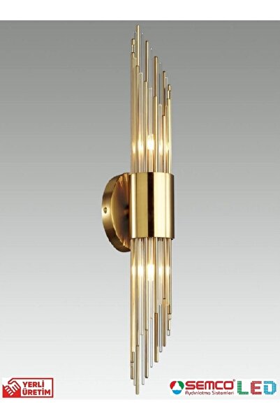 Semco Angora Duvar Aplik (ALTIN / GOLD RENK KAPLAMALI) Led Aydınlatma