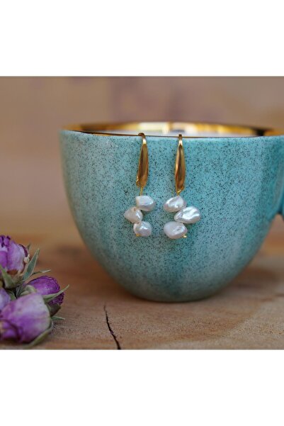 Tasarım İnci Küpe Doğal