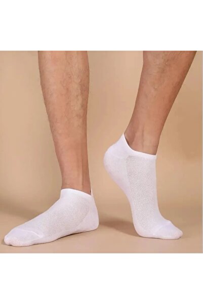 çorapmanya Οικονομικά 10 Ζεύγη Koton - Ασπρόμαυρες Ανδρικές Μποτάκια Κάλτσες