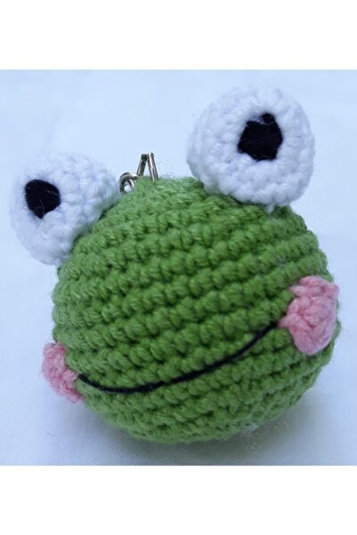 Ebrulisler سلسلة مفاتيح ضفدع محبوكة يدويًا من أميجورومي