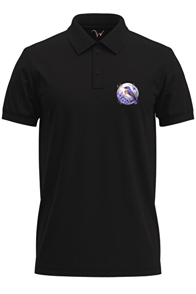 WİDİ Minimal Stylish Chest Printed Sparrow on Branch Regular Fit 100% βαμβακε...