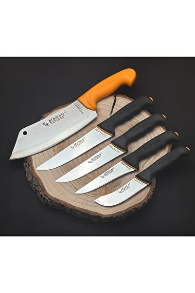 ATASAN Platinium Seri Şef, Kasap, Mutfak, Bıçak Seti (5 Parça)