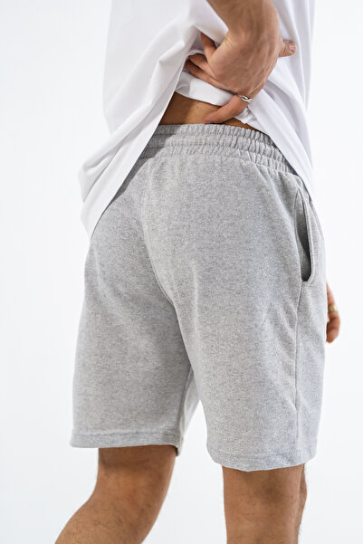 NAKRUF Gray Men's Shorts - Solid Color, Regular Fit