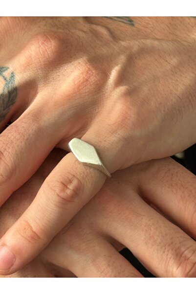 CAPO by Aytaç Yamaç Serçe Parmak Beşgen Üstü Düz Mühür Yüzük Ayarlanabilir Es...