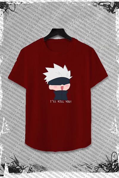 aynewmoda Комплект Jujutsu Kaisen Anime Gojo Satoru Oversize - къси панталони и тениска с щампа
