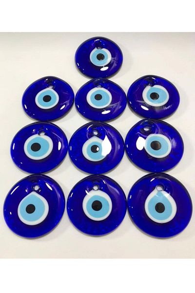 KARDEŞLER BONCUK HEDİYELİK EŞYA Glass Evil Eye Bead 9 Cm Home Garden Balcony Wall Decoration Ornament 1 Piece