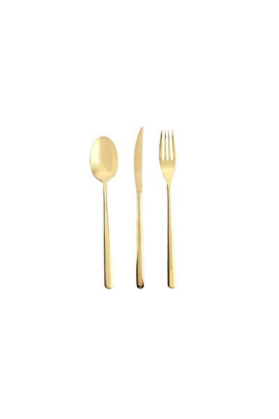 Porland Roxen Gold Cutlery Set 84 Pieces for 12 People