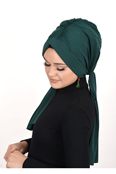 OykumBone Zümrüt Yeşili Düz Mizah Sandy Kumaş Hazır Şal /bone