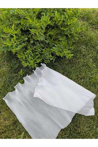 İstoria Bridal Flower Tulle with Ruffles, Floral Material, Tulle, Bridal Bouquet Tulle, Pleated Tulle