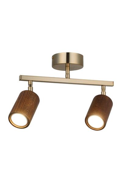 LUCEA LEGNO AHŞAP ALTIN ESKİTME PLAFONYER AVİZE 2XGU10