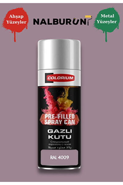 Colorium K7 Ral Renkleri 400 Ml Özel Doldurulmuş Selülozik Parlak Sprey Boya Ral 4009 Pastel Mor