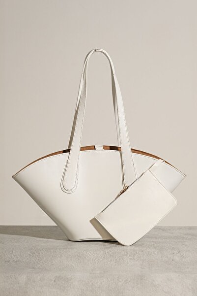 Çantacımstore Geantă Shopper pentru femei cu aspect piele albă