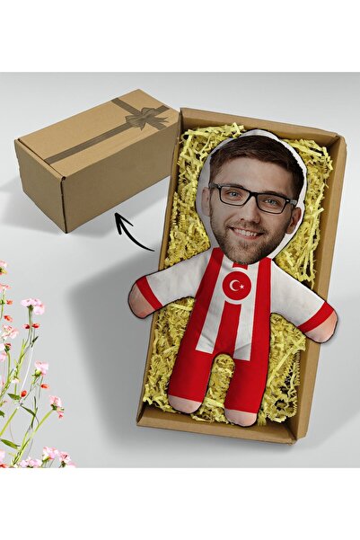 Bk Gift Hediye Kutusunda Kişiye Özel Fotoğraflı Ay-Yıldız Formalı Bebek Yastı...