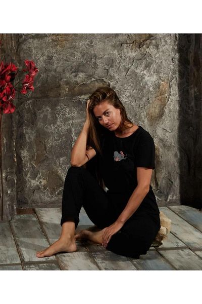 CALİA Set de pijamale de damă din bumbac cu mâneci scurte de vară - PRODUS NOU