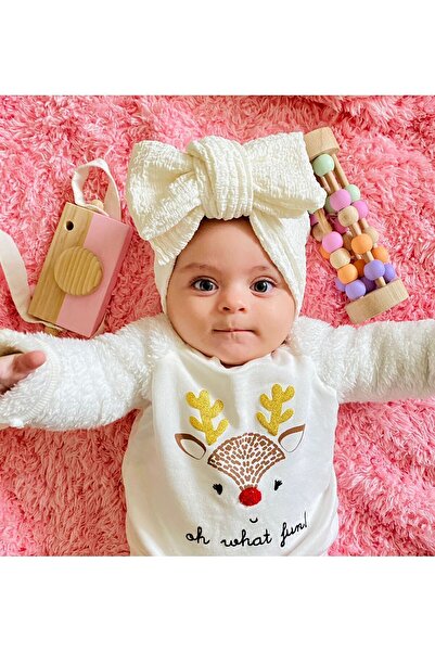 ALYA Large Bow Flexible Scallop Baby & Kids Bandana Adjustable Soft