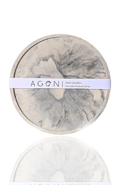 Agon 29 Cm Large Presentation Holder - Marble Patterned, Candle Jewelry and Flower Pot Base