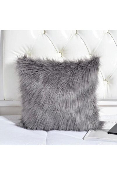 YILMAZHOME غطاء وسادة من القطيفة مملوء - رمادي فاتح