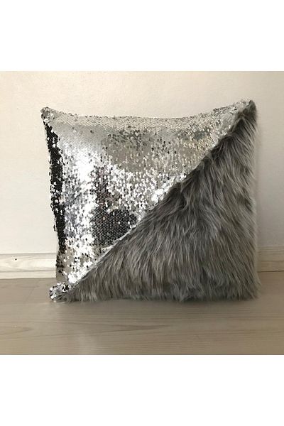 YILMAZHOME Sequin Plush Triangle Throw Pillow Cover
