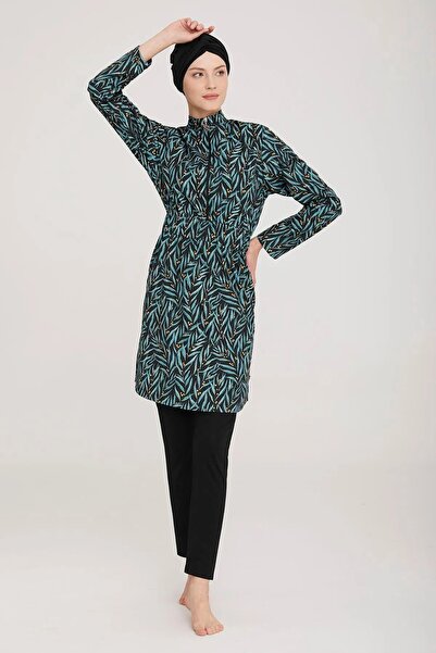 MARESİVA Σετ 2 Ολόσωμο Μαγιό Hijab με μισό φερμουάρ