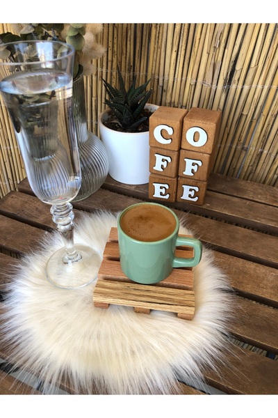 zeynepin dükkanı 2 adet Orta Boy Tüylü Kahve Çay Sunum Servis Supla 20 Cm