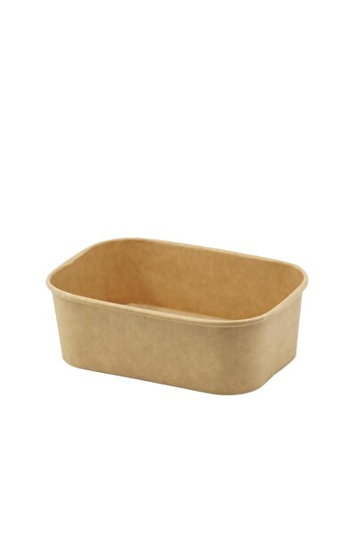 AMBALAJ PAZARI 26 Oz Kraft Karton Dikdörtgen Kase 750 cc - 50 Adet