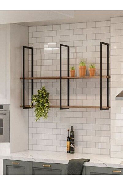 UMUTPARK Metal Ahşap Çok Amaçlı Duvar Raf.
