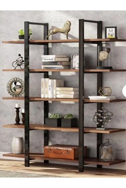 UMUTPARK METAL AHŞAP 5 KATLI DÜZ KİTAPLIK.