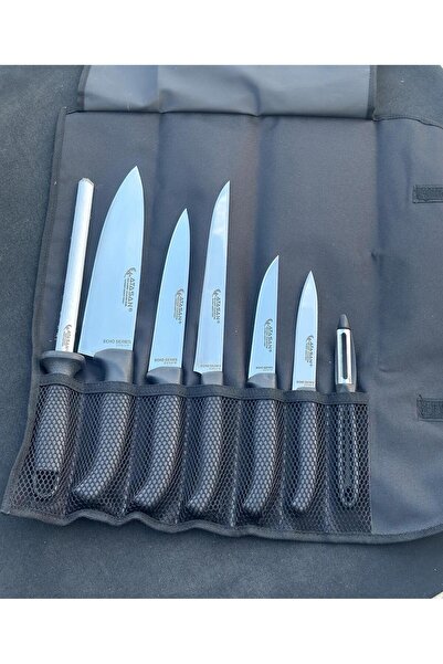 ATASAN Çantalı Ekoset Şef, Kasap, Mutfak Bıçak Seti 8 Parça