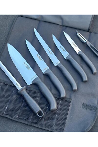 ATASAN Çantalı Ekoset Şef, Kasap, Mutfak Bıçak Seti 8 Parça