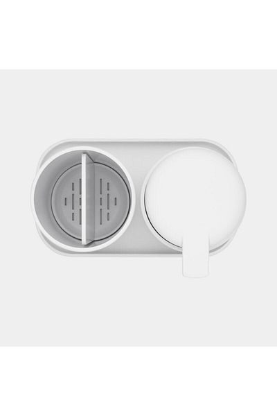 Brabantia Suport pentru săpun Evrekala Shop - Suport pentru periuță de dinți - Set de baie cu tavă 3 bucăți Seria Nouă Alb