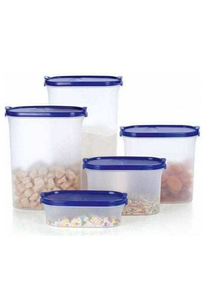 Tupperware Set of Five Oval Storage Containers