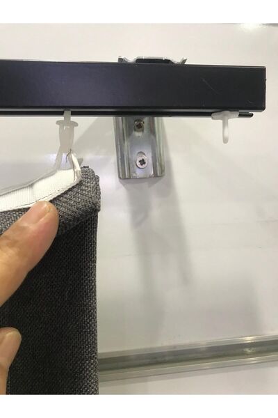 özdeğer home 125 Cm Duvara Montaj Tek Kanallı Alüminyum Korniş Duvar Modeli Perde Rayı Duvara Monte Tekli Korniş