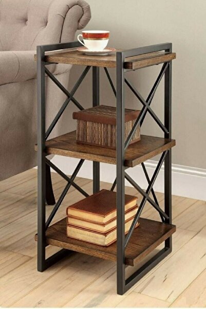 Genel Markalar Metal Ahşap 3 Katlı Sehpa