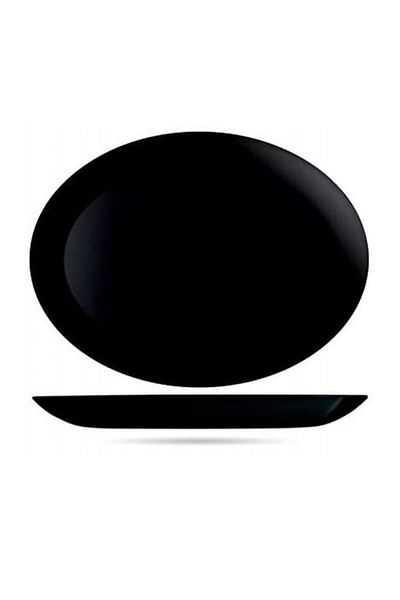Luminarc Diwali Noir Black Boat Plate Set of 2